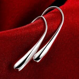 Silver Hook Water-drop Earrings